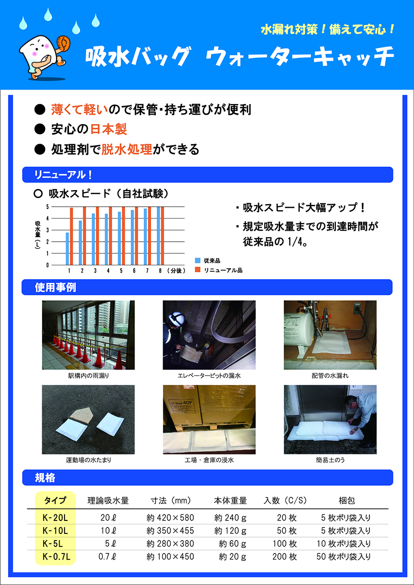 吸水バッグ ウォーターキャッチ チラシ表面