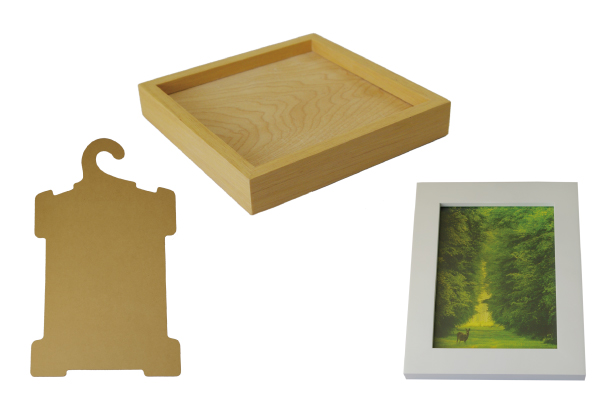 Wooden Retail Fixtures (Apron hangers, trays, painted frames, etc.)